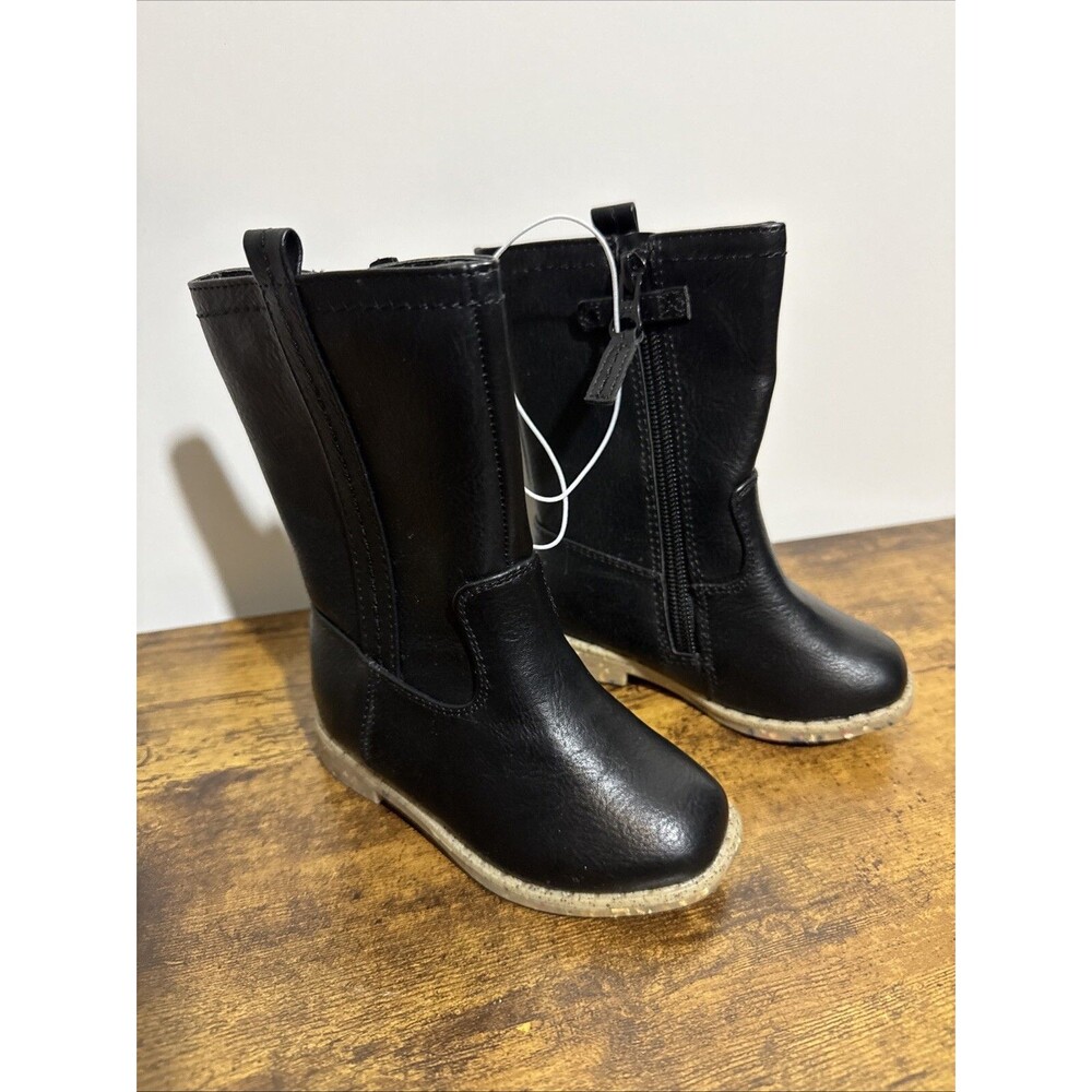 Cat & Jack Girl's Toddler Boots Full Zipper Black Size 5